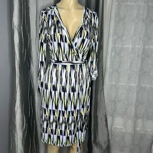 Calvin Klein Women’s Wrap Dress in Black multicolor Sz 8
